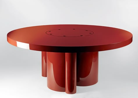 gisbertpoeppler.com — CONTACT Cherry Dining Table, Cherry Table, Round Metal Side Table, Unique Interior Design, Interior Design Concepts, Table Dining, Post Modern, Round Side Table, Bespoke Furniture