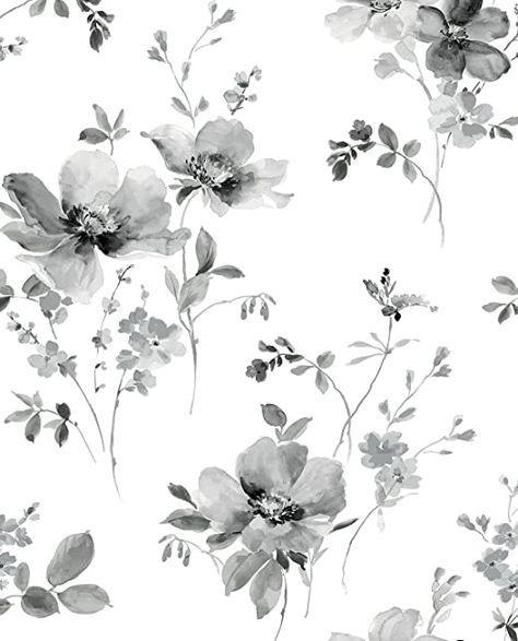 NextWall Watercolor Windflower Peel and Vinyl Stick Wallpaper (Inkwell & Heather) - One - - Amazon.com Heathers Wallpaper, Wallpaper For Sale, Wallpaper Walls Decor, Temporary Wallpaper, Contemporary Wallpaper, Wallpaper Rolls, Botanical Wallpaper, Wallpaper Online, Vinyl Wallpaper