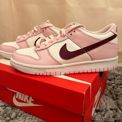 New In Box Pink Foam/White-Dark Beetroot Nike Dunk Low Pink Foam, Dunk Low Pink Foam, Nike Dunk Low Triple Pink, Nike Cortez Women, Nike Air Max 360, Air Force Shoes, Nike Shoes Air Force, Nike Air Huarache, Basketball Sneakers