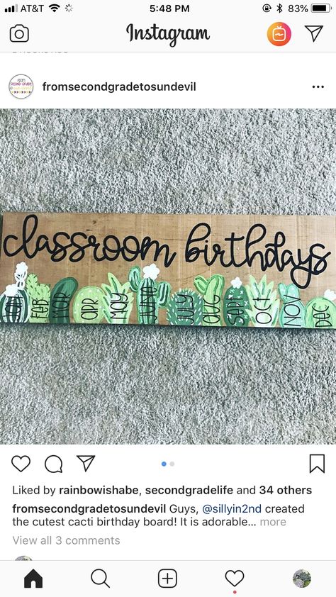 Classroom Birthdays, Birthday Board Diy, Plants Classroom, Birthday Board Classroom, Classroom Diy, Board Classroom, Preschool Rooms, Classroom Makeover, Elementary Classroom Decor