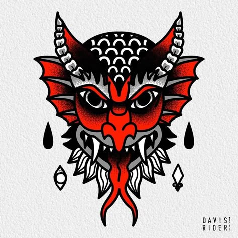 Traditional Devil Tattoo, Berg Tattoo, Demon Mask, Art Flash, Panther Tattoo, Devil Tattoo, Demon Tattoo, Flash Tattoo Designs, Old School Tattoo Designs