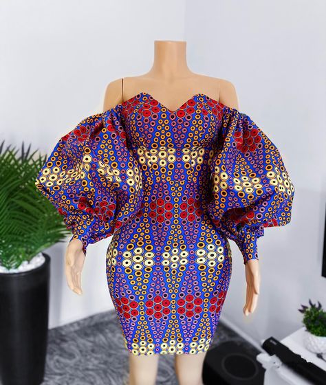 2023/2024 styles Ankara Fitting Dress Styles Short, Nice African Dresses Ankara Styles, Flear Dresses Short Ankara, Ankara Short Flare Gowns, Ankara Short Gowns, Fringe Dresses, Ankara Dress Designs, Fancy Short Dresses, Ankara Short