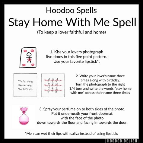 Stay home with me Spell Hoodoo Love Spell, Faithful Spell, Love Me Spell, Hoodoo Conjure Rootwork, Love Spell Chant, Hoodoo Magic, Candle Magic Spells, Hoodoo Conjure, Hoodoo Spells