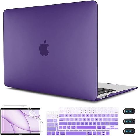 Amazon.com: CISSOOK Compatible with MacBook Air 13 inch Case 2021 2020 2019 2018 Release Model M1 A2337 A2179 A1932, Matte Hard Shell Case Cover for MacBook Air 13 inch with Touch ID - Matte Deep Purple : Electronics Purple Macbook, Macbook Air Case 13 Inch, Macbook Air Cover, Macbook Air 13 Inch, Macbook Air 13, Christmas 2023, Macbook Air, Deep Purple, Macbook