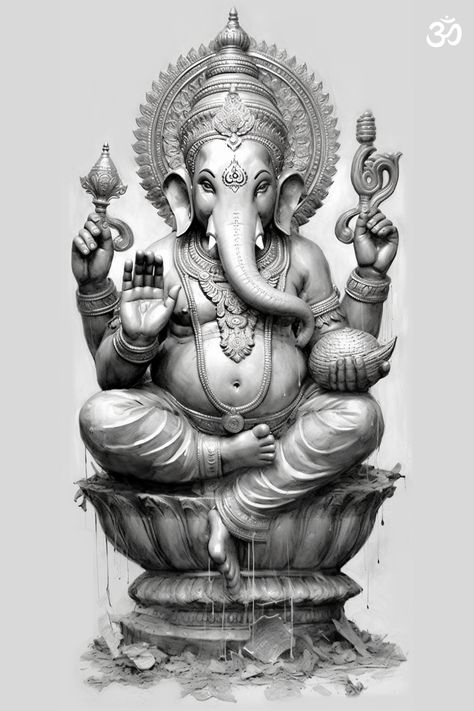 *Contains Affiliate Link Ganesh Tattoo Design, Ganesha Tattoo Sleeve, Ganpati Tattoo, Ganesh Sketch, Ganesh Artwork, Arte Ganesha, Ganesh Tattoo, Hindu Tattoo, Buddhist Tattoo