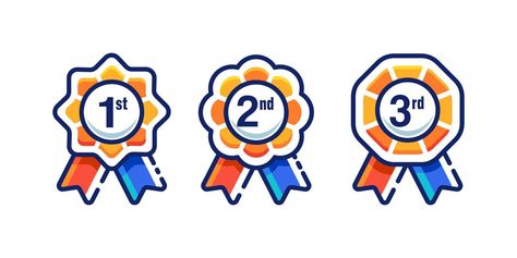 1st 2nd 3rd medal first place second third award winner badge guarantee winning prize ribbon symbol sign icon logo template Vector clip art illustration 1st Prize Logo, 1st 2nd 3rd Place Awards, 1st Place Medal, 1st Place Ribbon, First Place Ribbon, Dream Bored, Prize Ribbon, First Place Winner, Bunny Coloring