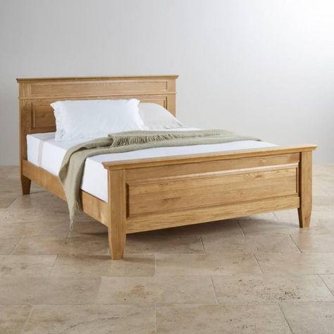 Classic Natural Solid Oak 5ft King-Size Bed Natural Wooden Bed, Bed Image, Natural Wood Bed, Solid Oak Beds, Bed Images, Wood Bed Design, Wooden Bed Frame, Wooden Bed Design, Oak Beds