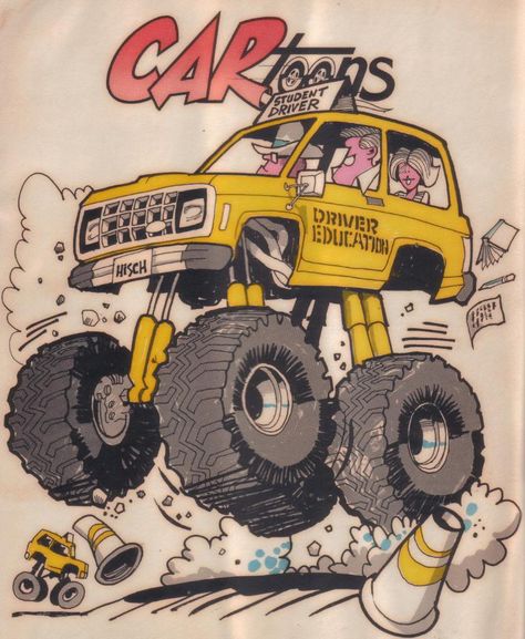 CarToons - driver education Monster Truck Art, Cartoons Magazine, Cars Cartoon, Cartoon Car Drawing, Student Driver, Drivers Education, Cool Car Drawings, Rat Fink, Cartoon Books