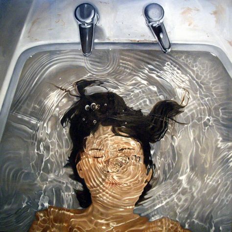 The Drowning Artist by Linnea Strid  <3 Hyper Realistic Paintings, Realistic Oil Painting, Water Projects, Water Art, Gcse Art, Realistic Paintings, Ap Art, A Level Art, Hyperrealism