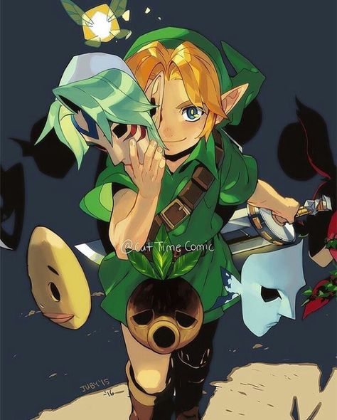 Young Link Majora's Mask MM Kakariko Village, Ben Drowned, Wacom Cintiq, Majoras Mask, Link Zelda, Wind Waker, Zelda Art, Legend Of Zelda Breath, Ocarina Of Time