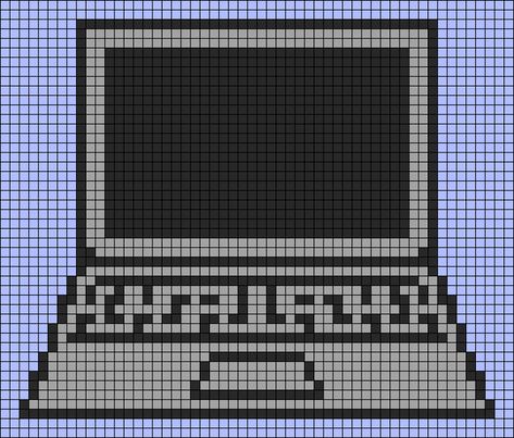 Computer Cross Stitch, Computer Pixel Art, Alpha Crochet, Bracelet Book, Grid Art, Ok Computer, Computer Nerd, Hamma Beads, Tapestry Blanket