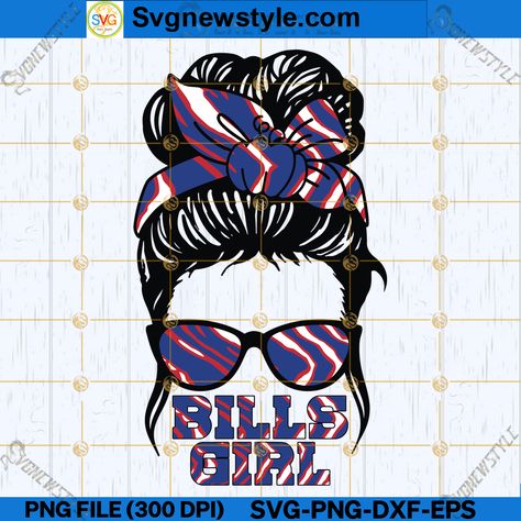 Buffalo Bills Stuff, Messy Bun Svg, Bills Mafia, Art Cut, Silhouette Art, Buffalo Bills, Image Editing, Messy Bun, Svg Files For Cricut