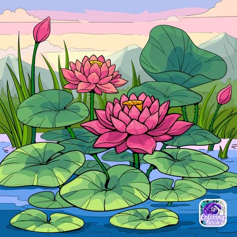 Lotus Painting Acrylic, Water Lily Drawing, Lotus Flower Drawing, Lilies Drawing, Butterfly Sketch, Oil Pastel Drawings Easy, Drawing Scenery, Whimsical Art Journal, Hummingbird Painting