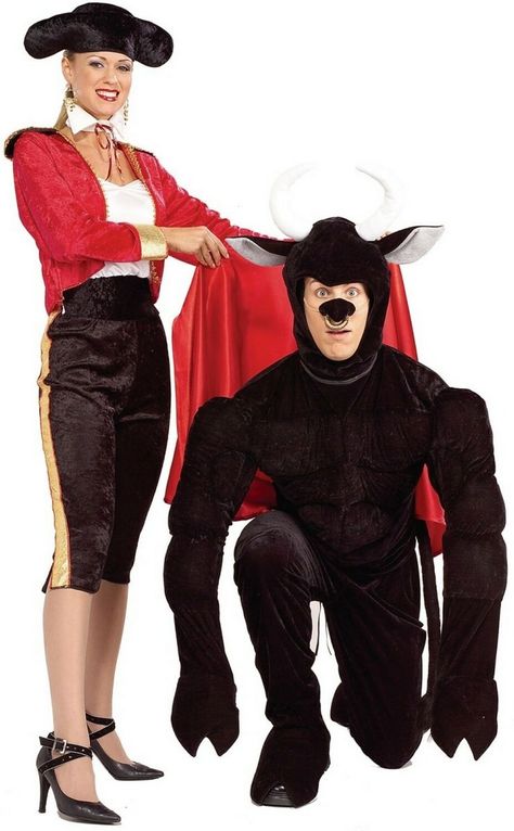 Toro The Terri Bull Costume - Adult Costume  Product #: WC158182 Bull Costume, Affordable Halloween Costumes, Matador Costume, Halloween Parejas, Halloween Forum, Cape Costume, Running Costumes, Halloween Costumes For Couples, Mens Halloween Costumes