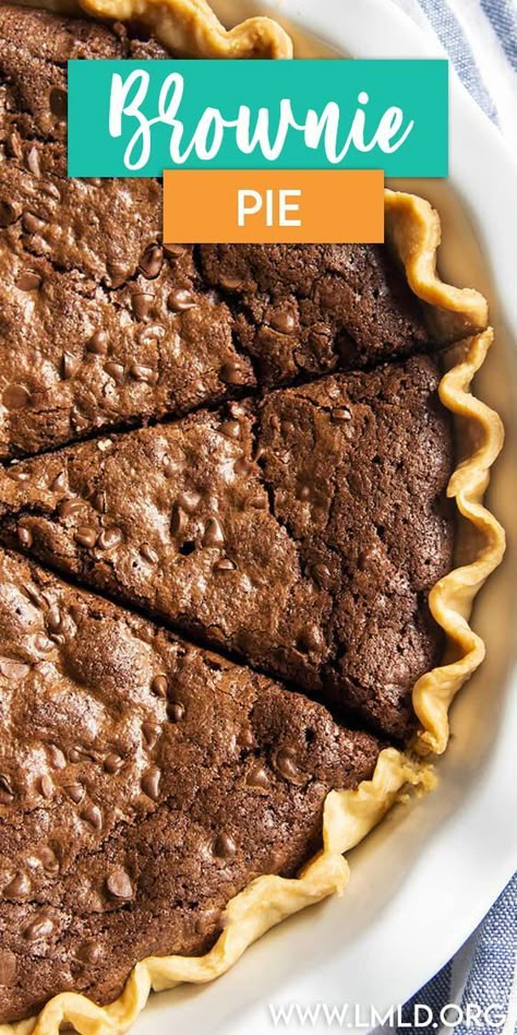 Worlds Best Pie Recipes, Easy Brownie Pie, German Chocolate Brownie Pie, Brownie Peanut Butter Pie, Brownie Pie Joanna Gaines, Fudge Brownie Pie Recipe, Joanna Gaines Brownie Pie, Peanut Butter Brownie Pie, Fudge Pie Recipe Easy