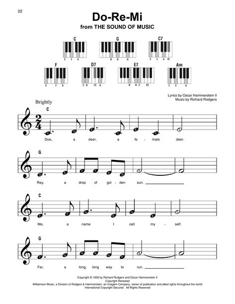 Download Super Easy Piano sheet music to Do-Re-Mi by Rodgers & Hammerstein and print it instantly from Sheet Music Direct. Do Re Mi Piano Sheet Music, Do A Deer Piano Notes, Piano Sheet Music Beginners, Piano Tutorials Songs, Sheet Music With Letters, Piano Sheet Music Letters, Piano Music Easy, Easy Sheet Music, Piano Sheet Music Classical