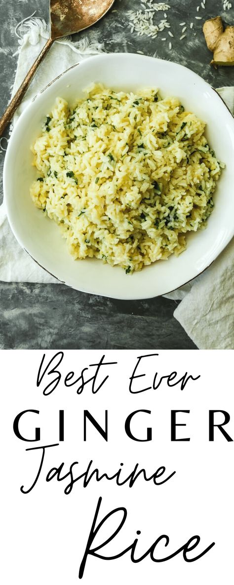 Ginger Jasmine Rice Rice Recipes Jasmine, Flavorful Jasmine Rice, Ginger Garlic Rice, How To Flavor Jasmine Rice, Jasmine Rice And Broccoli Recipes, Jasmine Rice Recipes Side Dishes Easy, Jasmine Rice Side Dish, Asian Jasmine Rice, Jasmine Rice Recipes For Fish