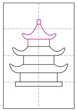 Asian Crafts For Kids, Japan Crafts For Kids, Painting Art Projects For Kids, Diy Pagoda, Japanese Crafts For Kids, Pagoda Drawing, Pagoda Painting, Asian Art Projects, Water Based Markers