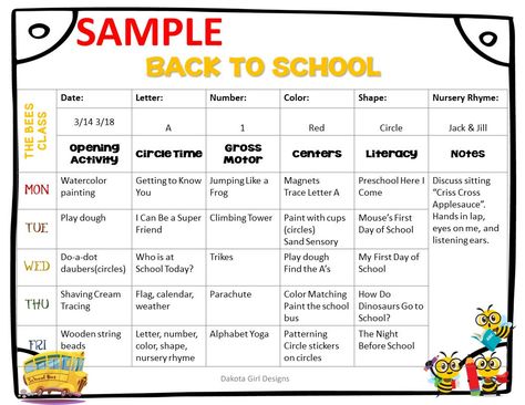 Preschool lesson plans themes