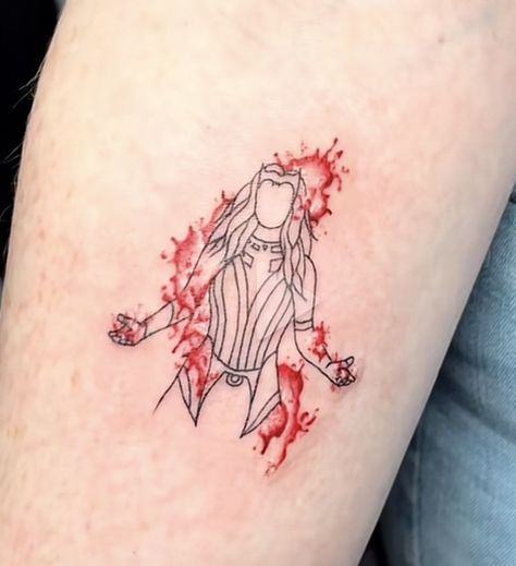 Scarlett Witch Tattoo, Wanda Tattoo, Scarlet Witch Tattoo, Rapunzel Tattoo, Tattoo Perro, Marvel Wanda, Silver Tattoo, Avengers Tattoo, Matching Friend Tattoos