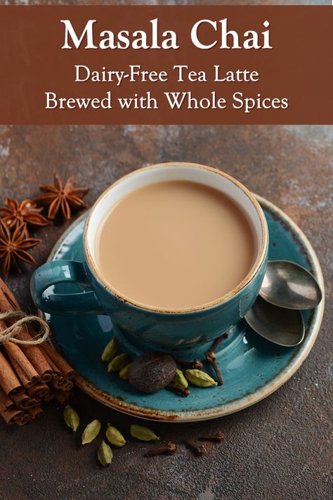 Black Chai Masala Tea Recipe (Dairy-Free & Vegan) Masala Tea Recipe, Vegan Masala, Tea Masala, Dairy Free Creamer, Chai Masala, Chai Tea Recipe, Indian Masala, Dairy Free Pumpkin, Masala Tea