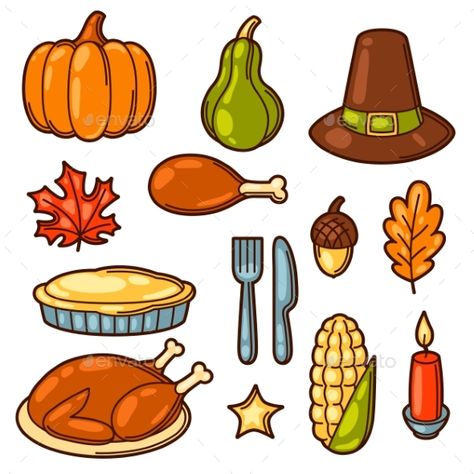 Thanksgiving Decorations Drawings, Clip Art Thanksgiving, Thanksgiving Things To Draw, Cartoon Thanksgiving Drawings, Thanksgiving Food Clipart, Thanksgiving Food Drawing, Thanksgiving Drawings Doodles, Thanksgiving Doodles Easy, Cute Thanksgiving Drawings