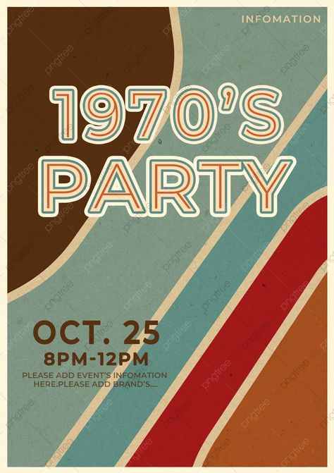 70 Poster Design, 60 Themed Party Ideas, Retro Theme Party, Vintage Yearbook, 1970s Party, 70's Party, Business Card Stand, Green Invitations, Disco Style