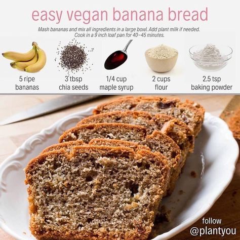 Quick Vegan Desserts, Vegan Banana Bread Easy, Vegan Banana Bread Recipe, Banana Bread Recipe Moist, Recipe Banana, Snacks Healthy, Vegan Banana Bread, Healthy Vegan Snacks, Healthy Banana