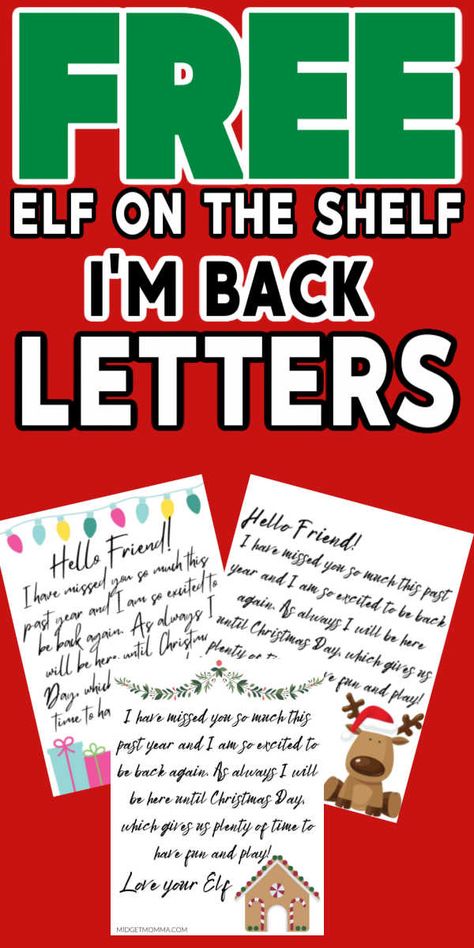 Elf On The Shelf Arrival Ideas Multiple Elves, I’m Back Note From Elf, Letters To Kids From Elf On The Shelf, Elf On The Shelf Arrival Message, Elf Coming Back Ideas Letter, Elf I’m Back Note, Elf On The Shelf Coming Back Letter, Elf Im Back Ideas Letter, Letters From The Elf On The Shelf