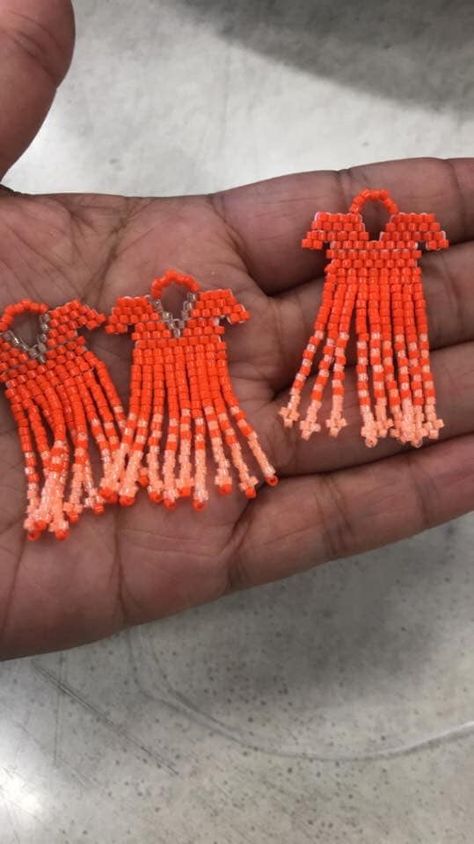 Mmiw Beadwork, Native Prayers, Indigenous Beaded Earrings, Native American Beaded Jewelry, Red Beaded Dress, Orange Shirt Day, Dream Catcher Patterns, Beaded Dresses, Miyuki Beads Pattern