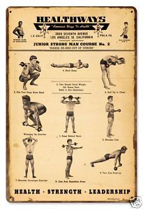 Healthways Exercise Poster...vintage poster tin sign Poster Exercise, Gym Illustration, Exercise Poster, Circus Strongman, Strength And Conditioning Workouts, Sports Fashion Editorial, Vintage Gym, Retro Gym, Basement Gym