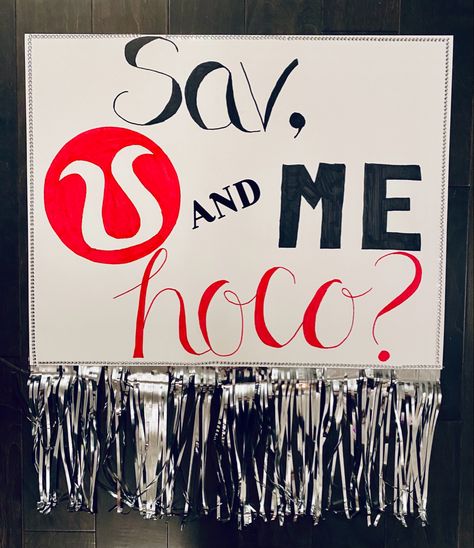 Lululemon hoco proposal Lululemon Homecoming Proposal, Lululemon Hoco Proposal, Hoco Signs, Cute Hoco Proposals, Homecoming Signs, Hoco Proposals, Proposal Gifts, Homecoming Proposal, Sign I