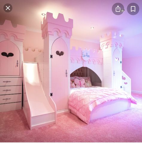 Castle Bedroom Kids, Princess Bunk Beds, Princess Kids Room, Princess Castle Bed, Bunk Beds For Girls Room, Bunk Beds Small Room, Bed For Girls Room, Girls Bunk Beds, Princess Bedrooms