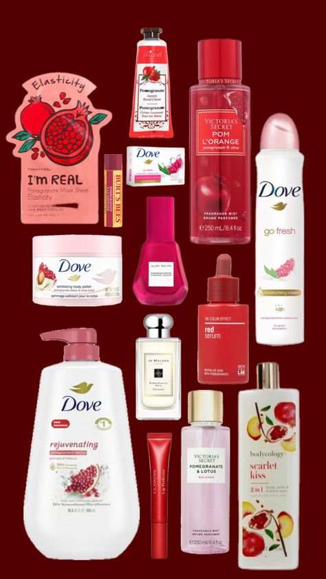 pomegranate How To Smell Like Fruits, How To Smell Like Pomegranate, Glow Recipe Pomegranate, Pomegranate Scent Combos, Pomegranate Aesthetic, Pomegranate Scented Shower Routine, Shower Therapy, Pomegranate Perfume, Pomegranate Deodorant