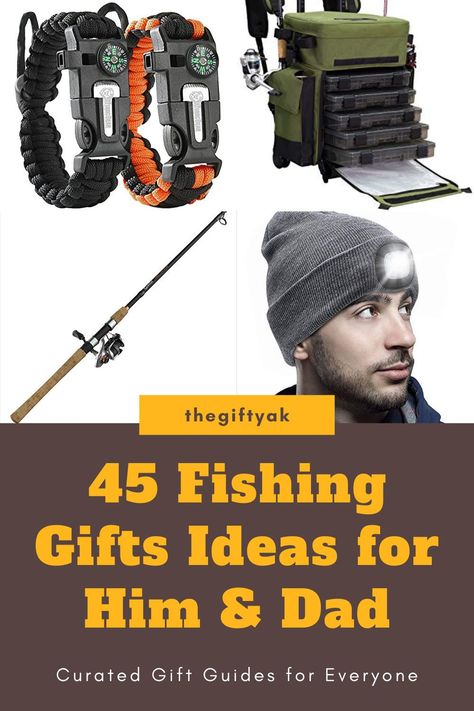 Fishing Gift Ideas for Fisherman. Enjoy the best Fishing Gifts for Him, Fishing Gifts for Boyfriend, Fishing Gifts for Dad and for our little kids get Fishing Gifts for Boys. And DIY Fishing Gifts for the family! #fishinggifts https://thegiftyak.com/gift-ideas/45-unique-fishing-gift-ideas-for-men-that-were-born-to-fish/ Fishing Bag Ideas, Ice Fishing Gifts For Him, Gifts For The Fisherman, Fisherman Gift Ideas, Fishing Gift Basket Ideas, Fishing Basket Ideas, Gifts For Boyfriend Fishing, Fishing Gifts For Boyfriend, Fishing Gifts For Him