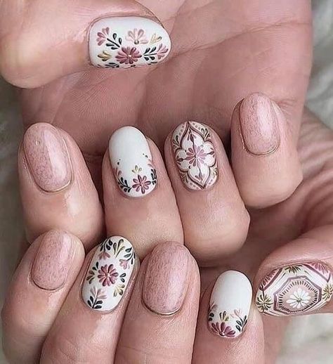 Korea nail design Boho nails, Nail art, Fall nail art designs