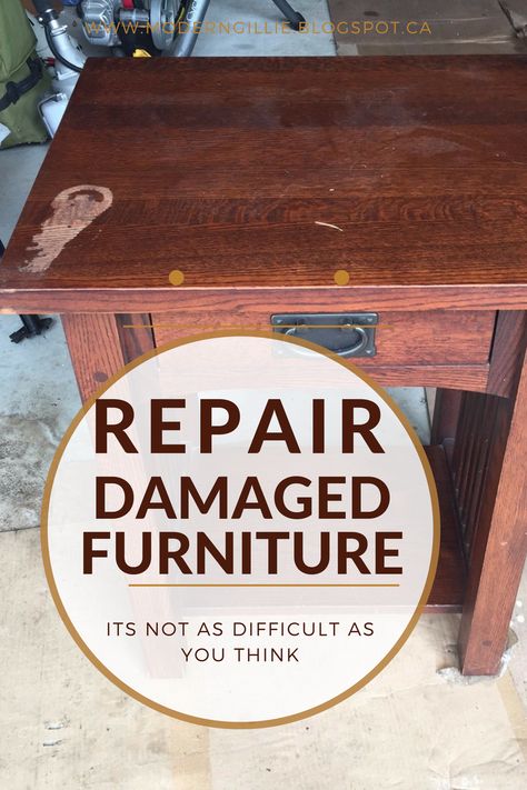 Thoroughly Modern Gillie: Furniture disasters and repair. Mission Oak furniture Refinish Desk, Refinish Wood Furniture, Repair Furniture, Wood Furniture Plans, Crate Furniture Diy, Heirloom Furniture, Wood Finishing, Mission Oak, Furniture Repair