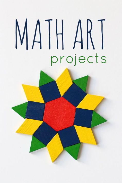 Math art projects and ideas for kids. Over a dozen ideas to inspire creativity. Math Art Projects, Creative Math, Math Projects, Math Geometry, Math Art, Homeschool Math, Preschool Math, Math For Kids, Learning Math