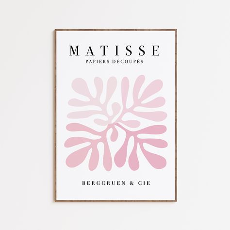 Henri Matisse Wall Art Print Digital Download, Pink Printable Poster Art, Preppy Apartment Decor, Pastel Decorations Living Room Bedroom Preppy Apartment Decor, Matisse Coral, Matisse Pink, Pink Matisse, Matisse Leaf, Orange Preppy, Her Aesthetic, Matisse Prints, Art Print Collection