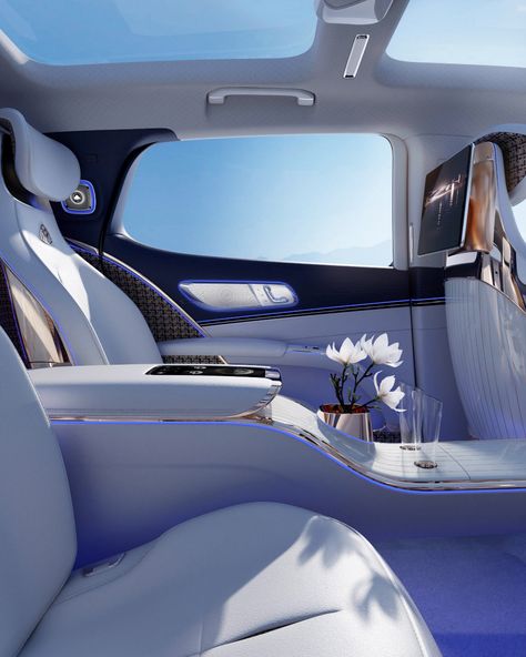 Feminine Car Interior, Electric Luxury Car, Luxury Electric Cars, Luxury Suv Interior, Car Gift Basket Ideas, Luxury Car Interior Design, Maybach Suv, Car Gift Basket, Car Interior Luxury