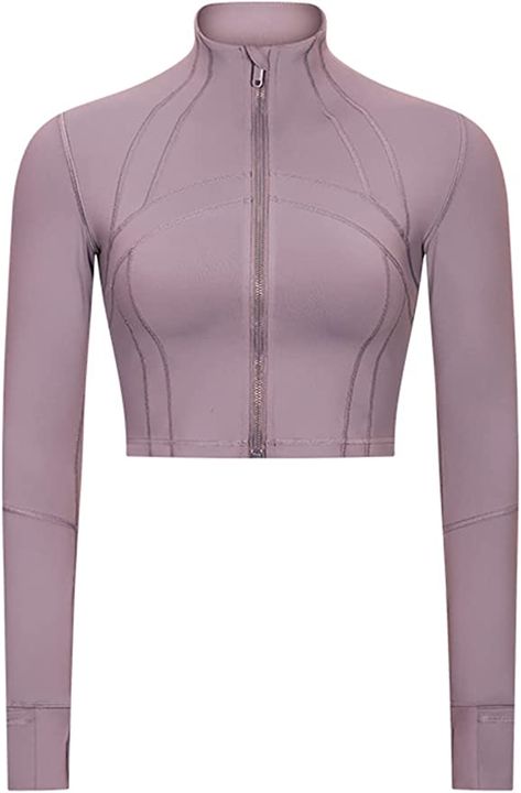 Ladies Short Jackets, Peach Blush, Mode Online, Sports Jacket, Dress With Cardigan, Yoga Wear, Thumb Holes, Crop Jacket, Lightweight Jacket