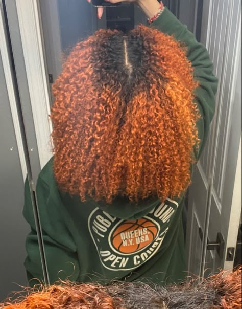 Orange And Black Hair Black Women, Orange Afro Hair Black Women, Ginger Hair Black Roots, Copper 4c Natural Hair, Ginger Hair Black Women Natural 4c, Ginger 4c Natural Hair, Ginger Protective Styles, Ginger Natural Hair Black Women, Ginger 4c Hair