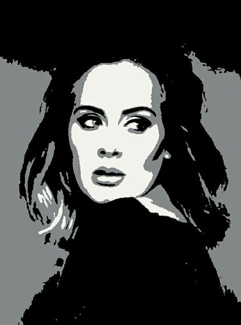 Adele Pop Art, Adele Black And White, Adele Painting, Adele Drawing, Adele Face, Adele Daydreamer, Celebrity Portraits Drawing, Fashion Figure Drawing, Deep Art