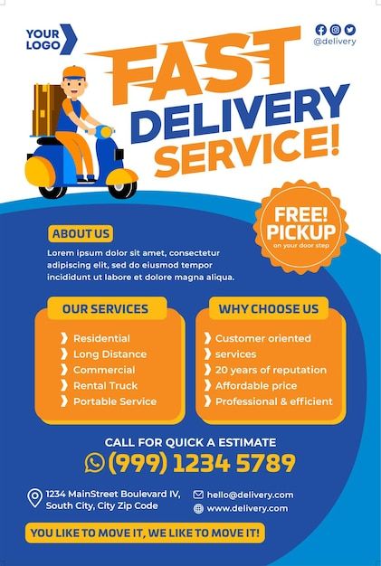 Vector delivery service poster promotion... | Premium Vector #Freepik #vector #delivery-concept #delivery-banner #delivery-map #deliver Delivery Service Poster, Corporate Web Design, Service Poster, Poster Promotion, Print Templates, Delivery Service, Flat Design, Long Distance, Design Style