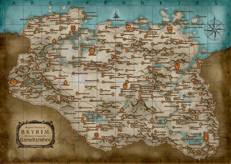 Map (Skyrim)/Locations | Elder Scrolls | Fandom Skyrim Map, Dragon Priest, Elder Scrolls Skyrim, Elder Scrolls V Skyrim, Map Wallpaper, Red Wall, The Elder Scrolls, Robert Louis Stevenson, Fantasy Map