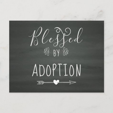 Blessed by Adoption Party Invitation Announcement Chalkboard Party, Adoption Shower, Adoption Announcement, Adoption Party, Foster To Adopt, Chalkboard Lettering, Adoption Gifts, Adoption Day, Chalkboard