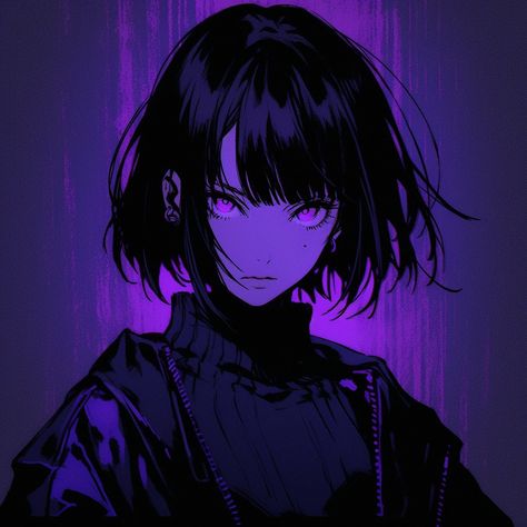 Purple Anime, Dark Purple Aesthetic, Violet Eyes, Anime Artwork Wallpaper, Blade Runner, Female Character Design, Anime Oc, Purple Wallpaper, Purple Aesthetic