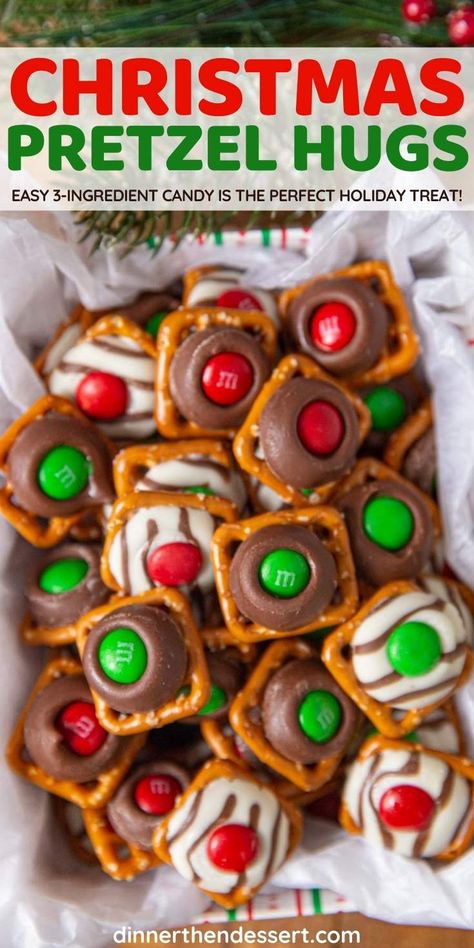 Christmas Pretzel Wreaths, Pretzel Chocolate Treats, Christmas Pretzel Treats, Christmas Pretzel Hugs, Candy Pretzels, Pretzel Hugs, Pretzel Candy, Christmas Pretzel, Holiday Pretzels