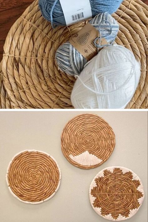 diy boho wall decor basket Boho Rope Wall Decor Diy, Diy Wall Art Using Placemats, Boho Basket Wall Art Diy, Rope Wall Art Diy, Dollar Store Boho Diy, Diy Boho Basket Wall Decor, Diy Woven Wall Art, Diy Boho Home Decor On A Budget, Diy Basket Wall Boho