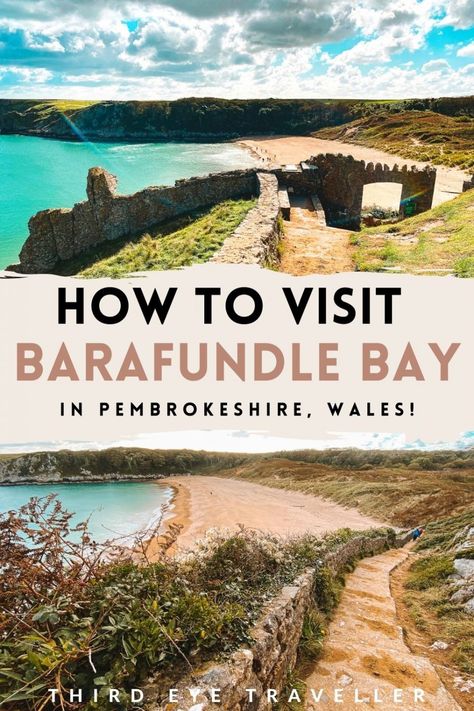 How to Visit Barafundle Bay in Pembrokeshire Wales Barafundle Bay, Uk Vacation, Wales Holiday, Uk Places, Scotland Vacation, Pembrokeshire Wales, Road Trip Map, Pembrokeshire Coast, England Trip